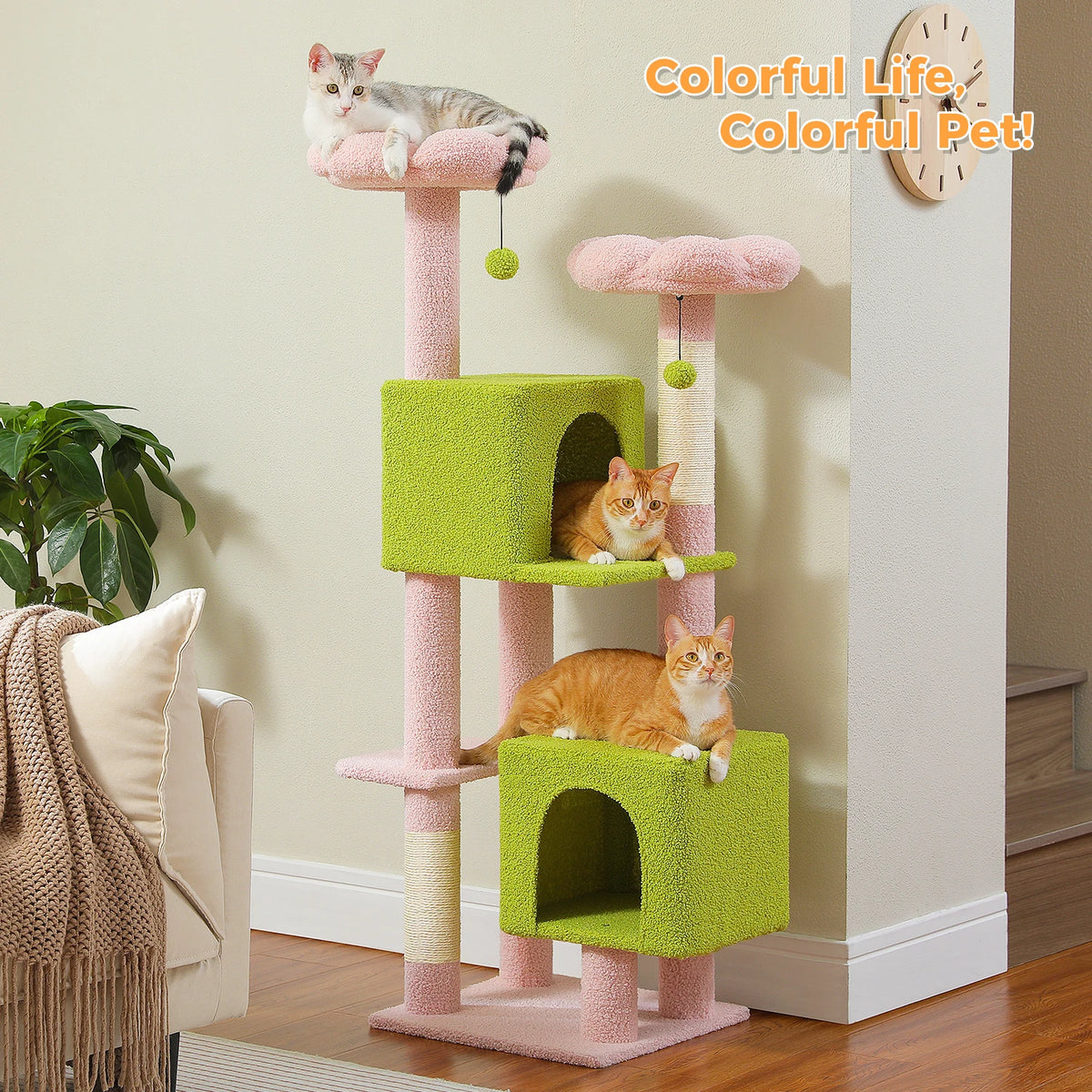 Pawz Road Cactus Cat Tower Featuring Plush Perches And Posts