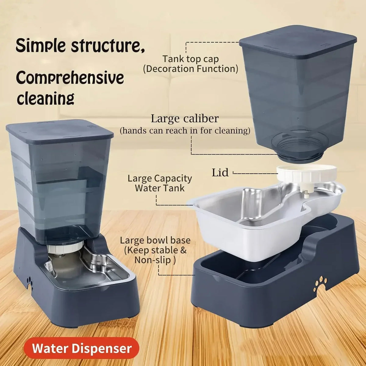 Meikuler Pet Feeder With Water Dispenser for Dogs and Cats
