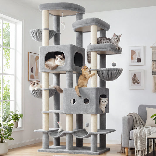GLOBLAZER Multi Level Cat Tree With Scratching Posts And Hammocks