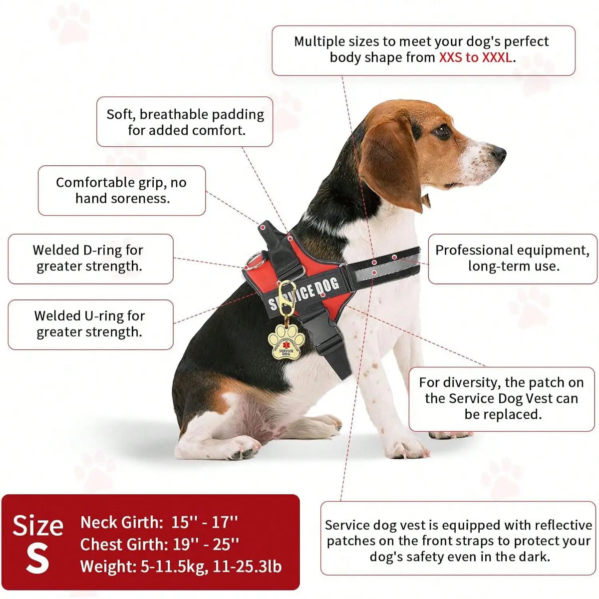 Service Animal Identification Vest With Information Cards