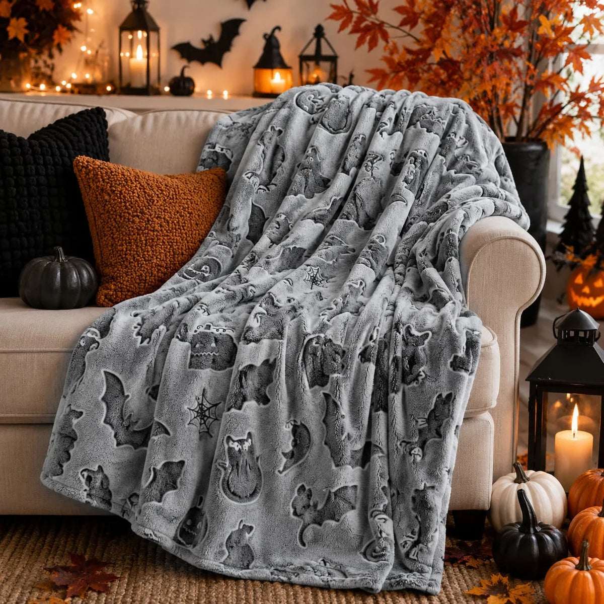 Rexeo Soft Fleece Throw Blanket Featuring Whimsical Print