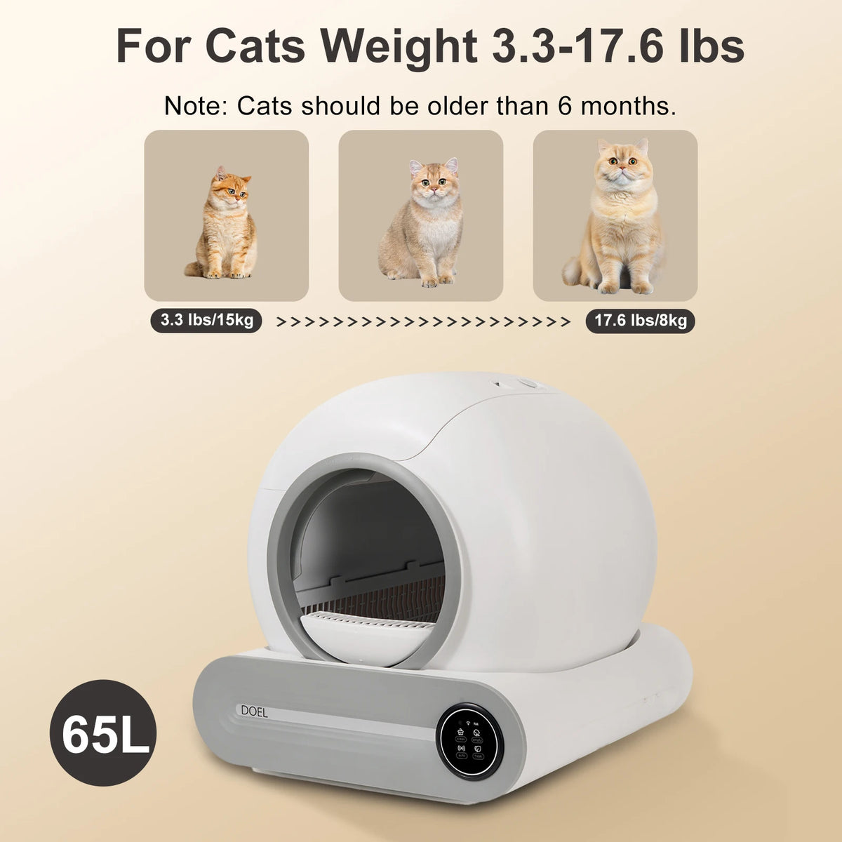 DOEL Automatic Self Cleaning Cat Litter Box With App