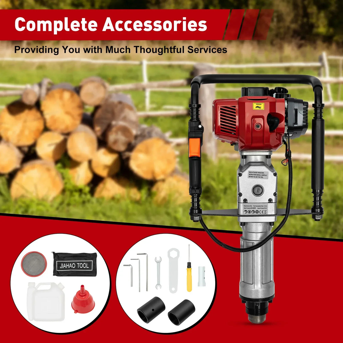 Heavy Duty 52cc Gas Powered T Post Pounder Driver Tool