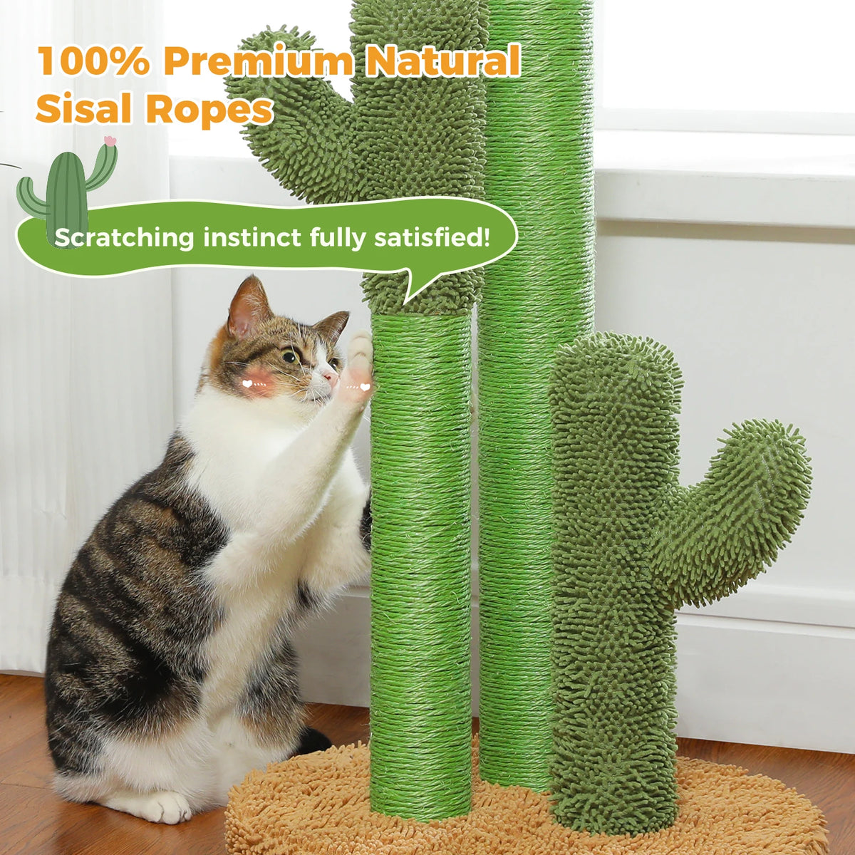 Pawz Road Three Sisal Cat Scratching Post With Interactive Ball