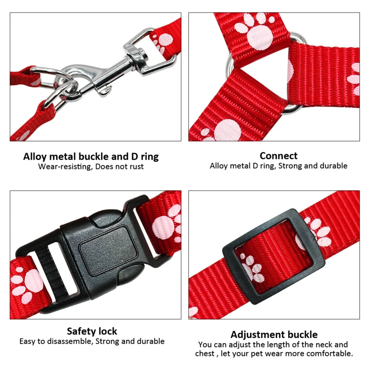 Durable Nylon Walking Dog Harness And Adjustable Leash Set
