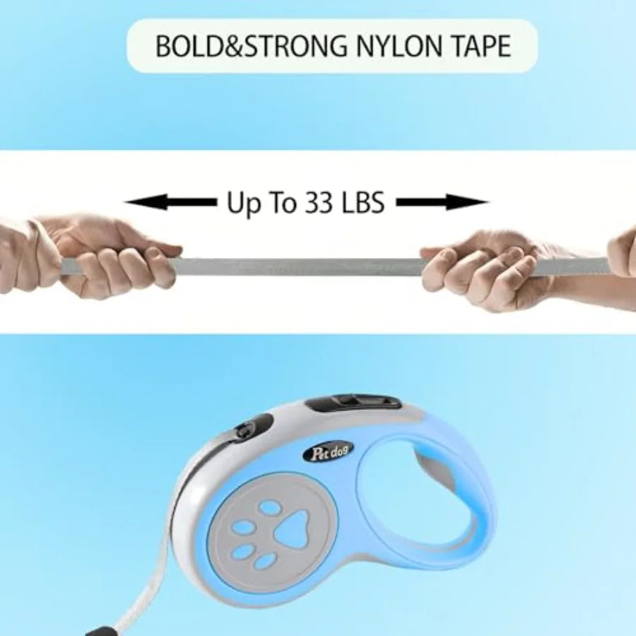 Retractable Dog Leash with Tangle Free Brake and Lock Control