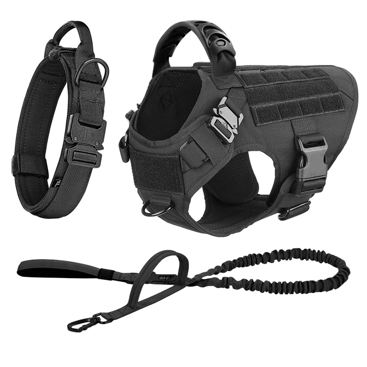 PetraVel Padded Quick Release Nylon Dog Harness And Leash Set