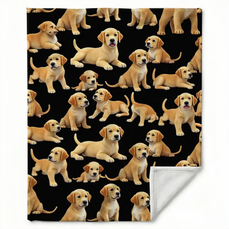 Golden Retriever Puppy Weighted Flannel Blanket For Cozy Comfort