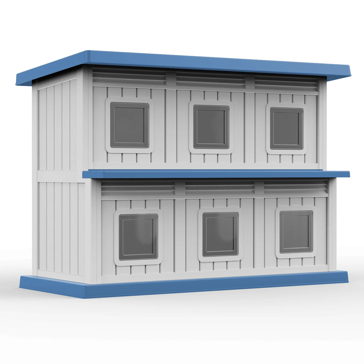 Two Level Weatherproof Resin Cat Shelter for Indoor Outdoor Use