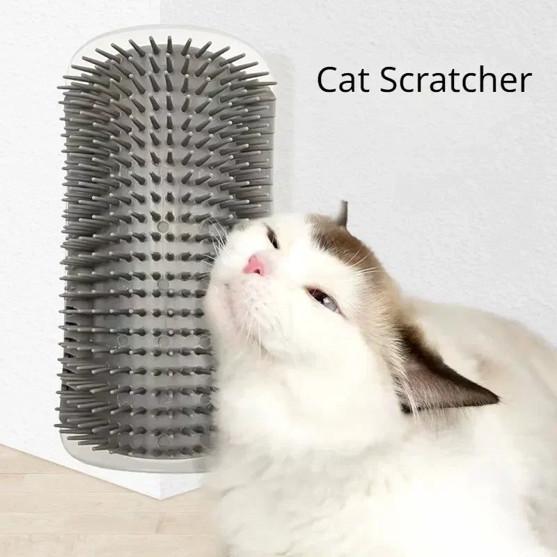 Cat Corner Scratching Brush With Catnip And Deshedding Comb