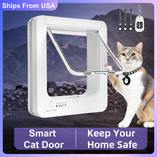 RFID Automatic Cat Door With Collar Recognition And Anti Pinch Safety