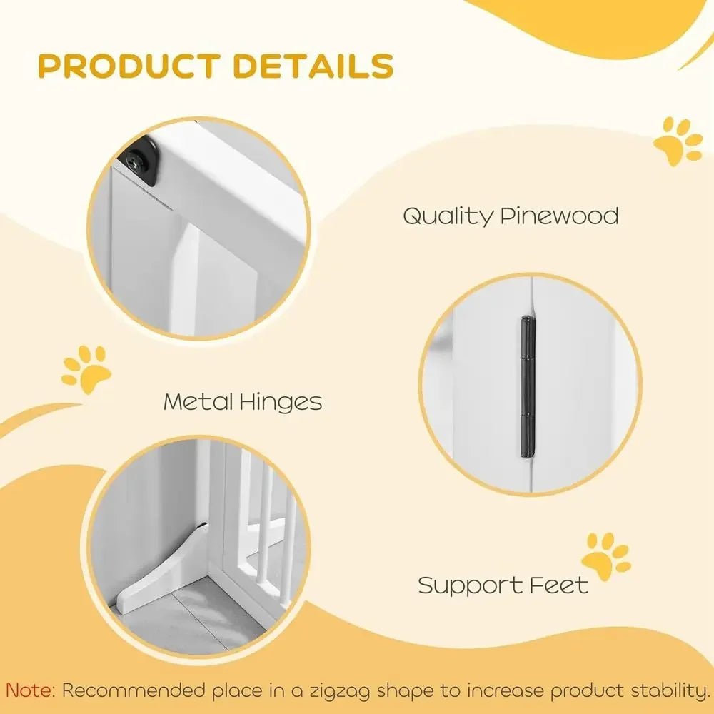 Expandable Wooden Pet Gate With Lockable Safety Barrier