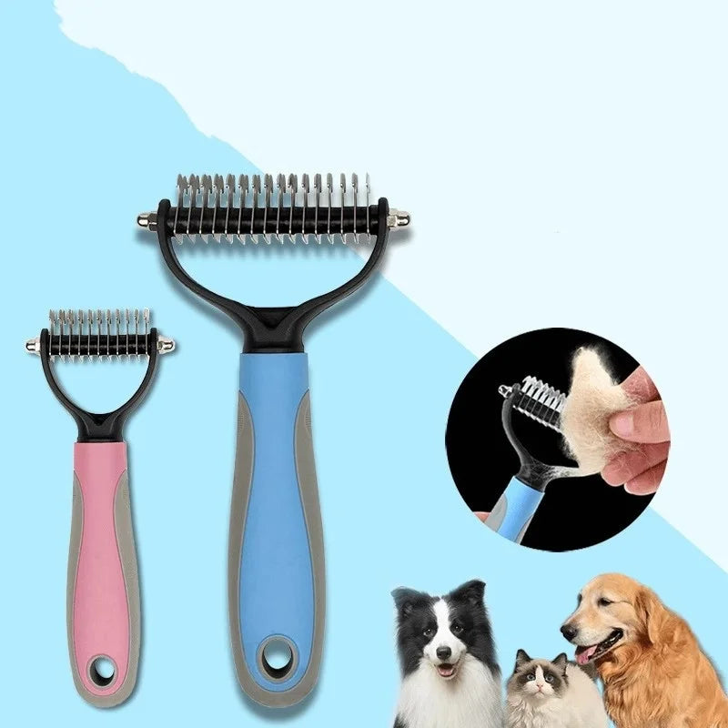 Double Sided Stainless Steel Pet Deshedding Grooming Comb