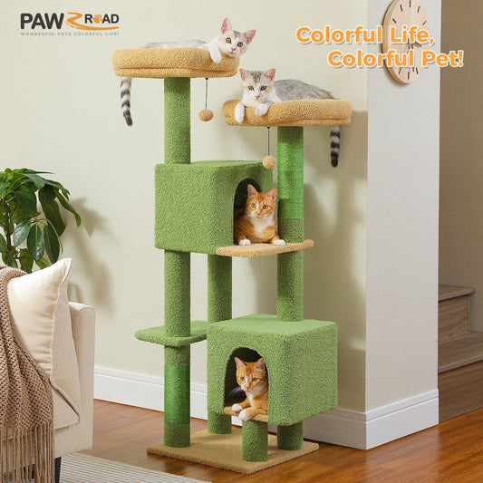 Pawz Road Cactus Cat Tower Featuring Plush Perches And Posts