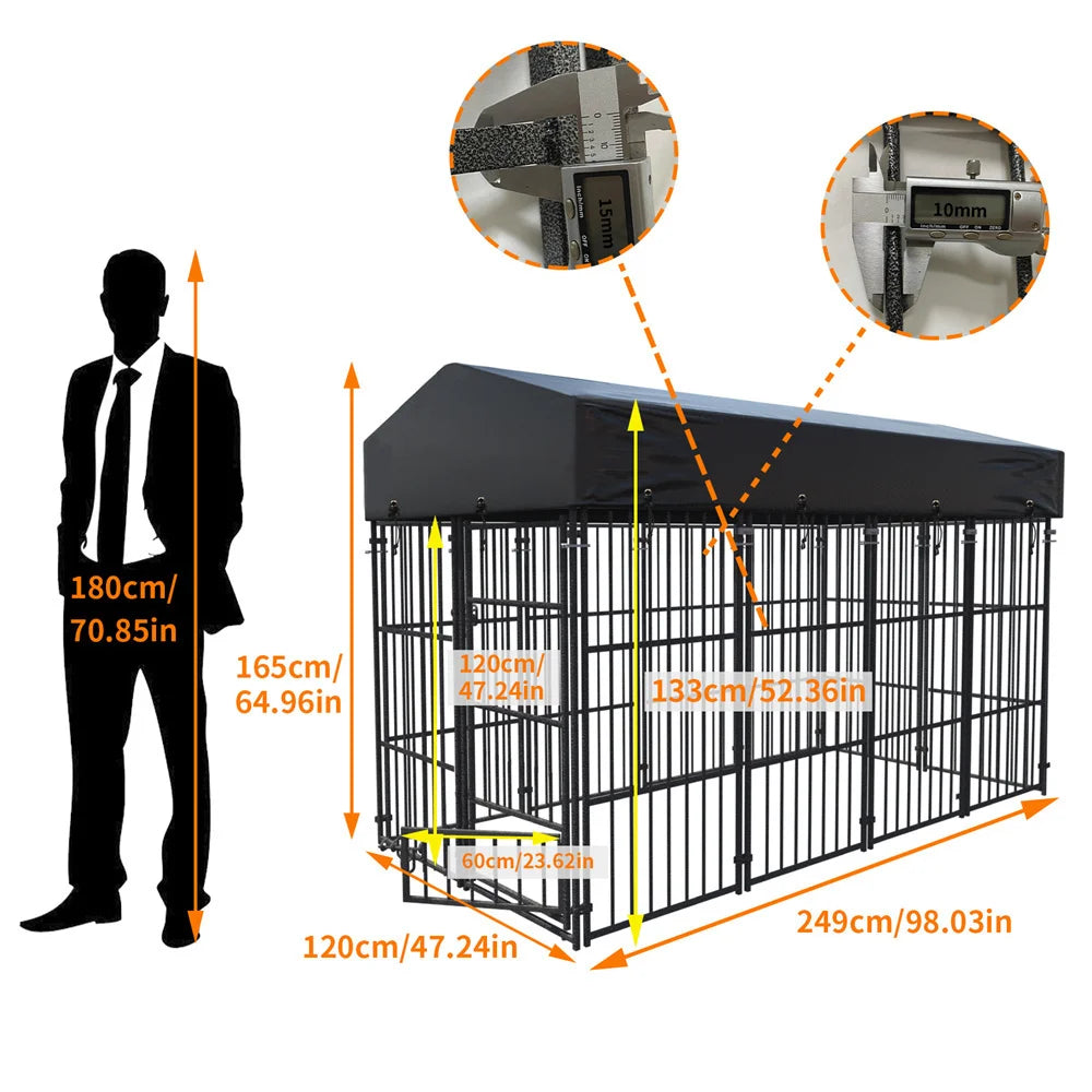 Borwart Heavy Duty Welded Metal Dog Kennel Playpen Roof Cover