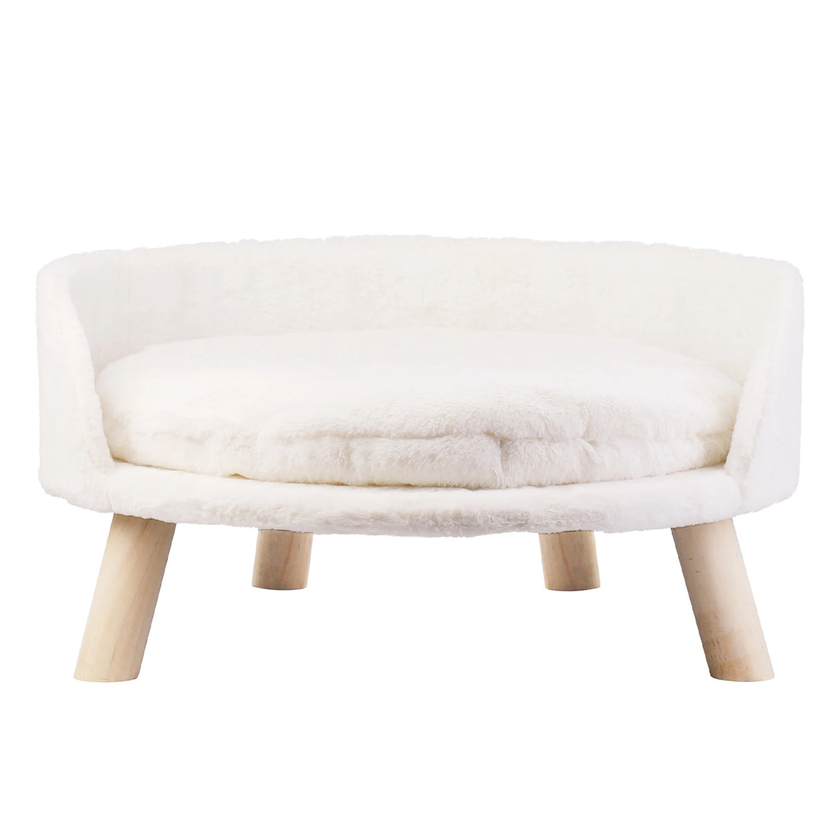 Plush Cat Sofa Bed With Washable Cushion And Wooden Legs