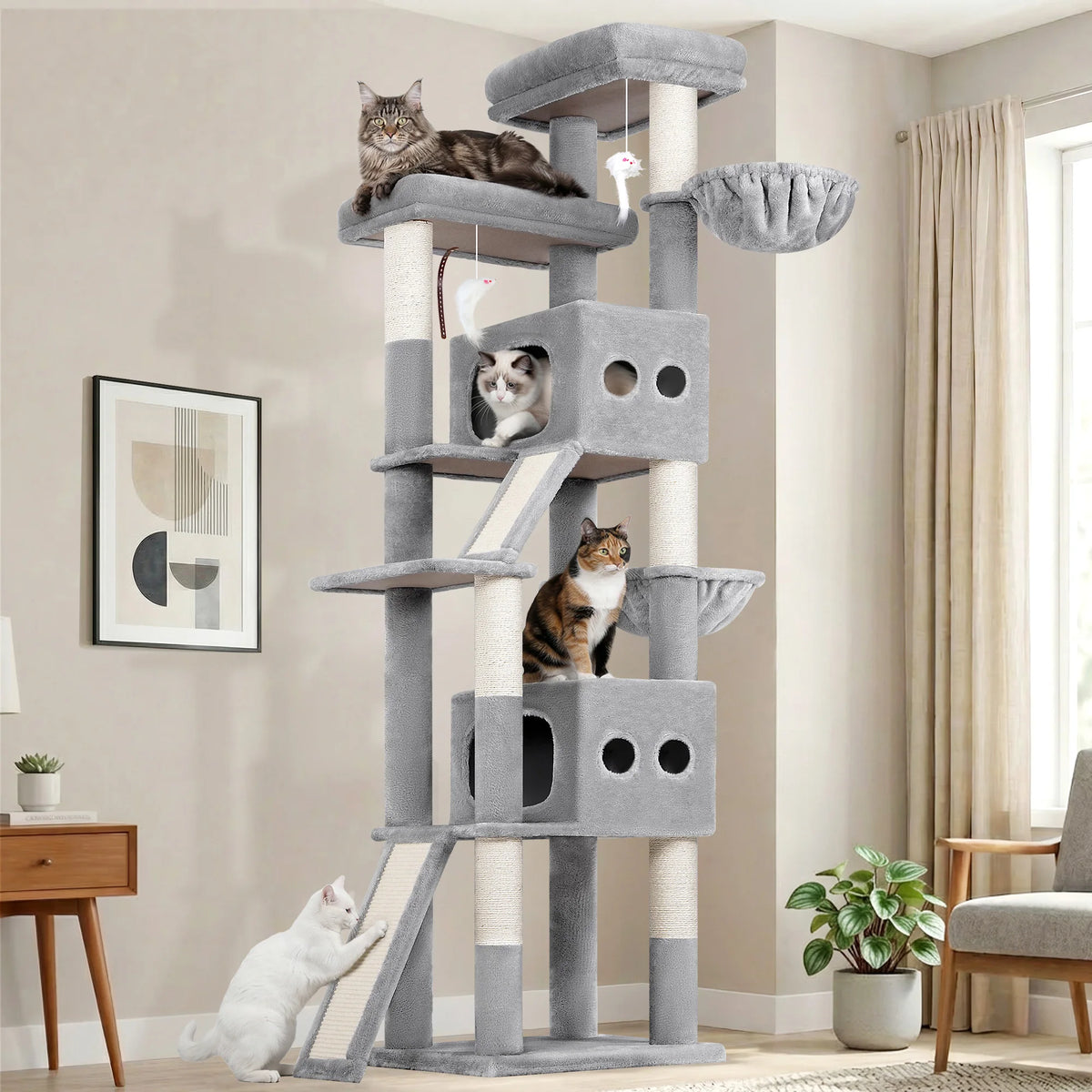GLOBLAZER Heavy Duty Multi Level Cat Tree Condo For Cats
