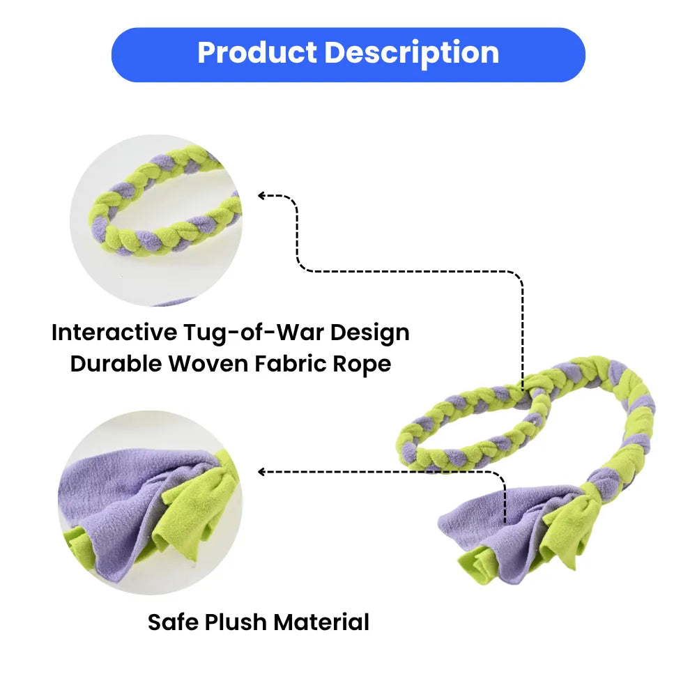 12PCS/Carton Dog Rope Tug Toys Durable Woven Plush Chew Rope Interactive Tug of War Toy with Loop Handle for Puppies Dogs