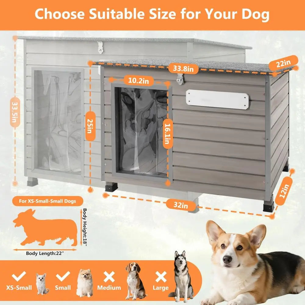 Premium Wooden Dog House With Openable Roof For Pets