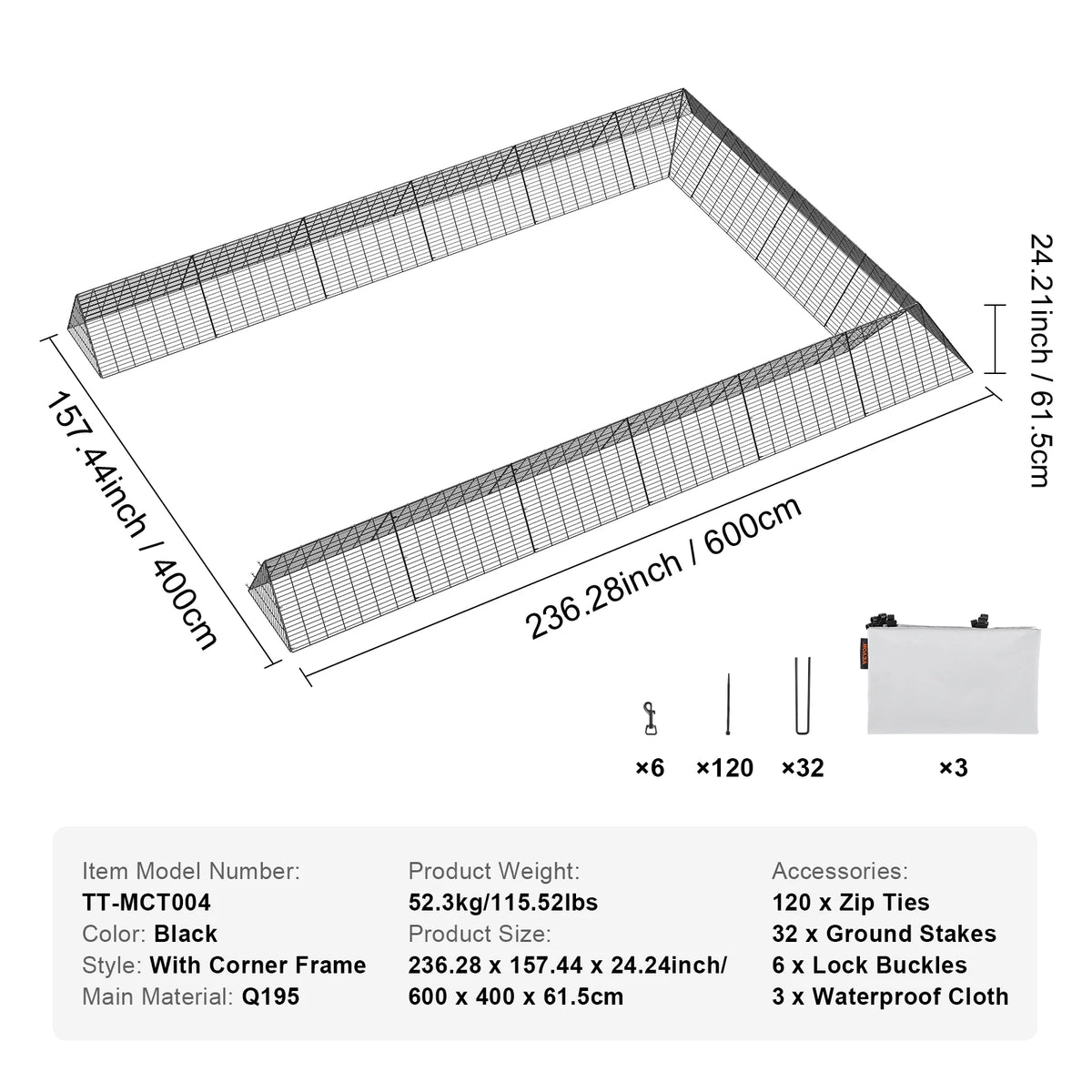 SucceBuy Portable Chicken Tunnel For Secure Yard And Farm Runs