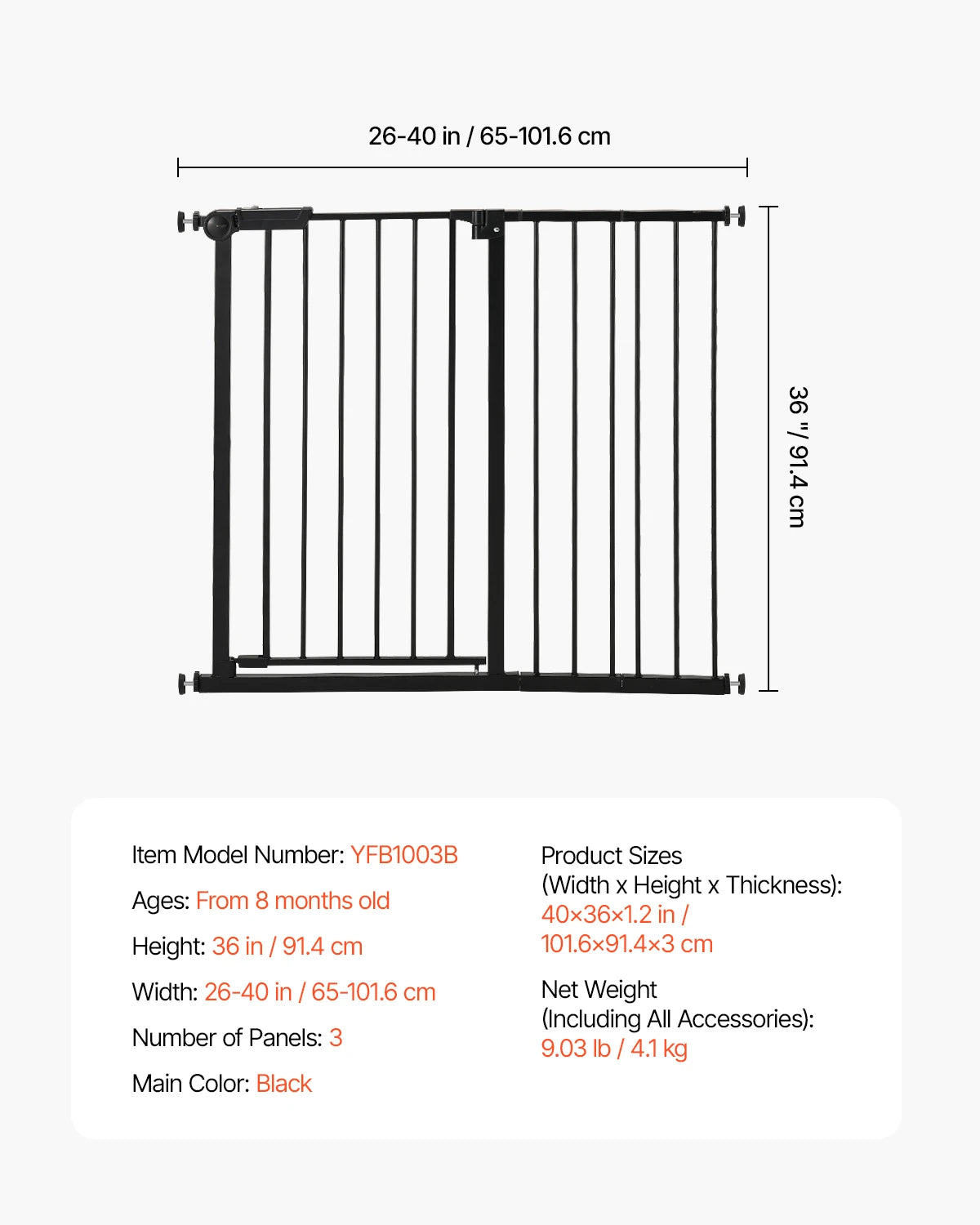 SucceBuy Walk Through Pressure Mount Child Pet Security Gate