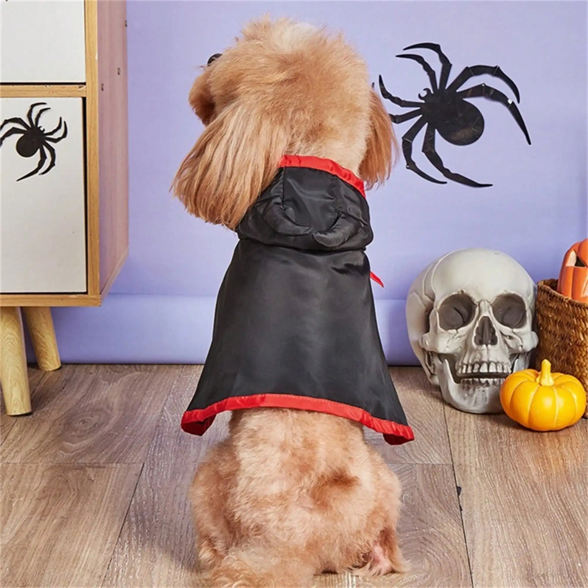 Halloween Dog Costume Cape And Devil Hat Headband For Pets