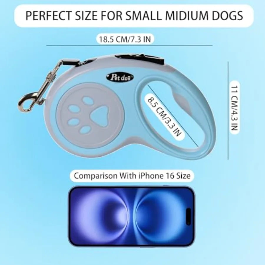 Retractable Dog Leash with Tangle Free Brake and Lock Control