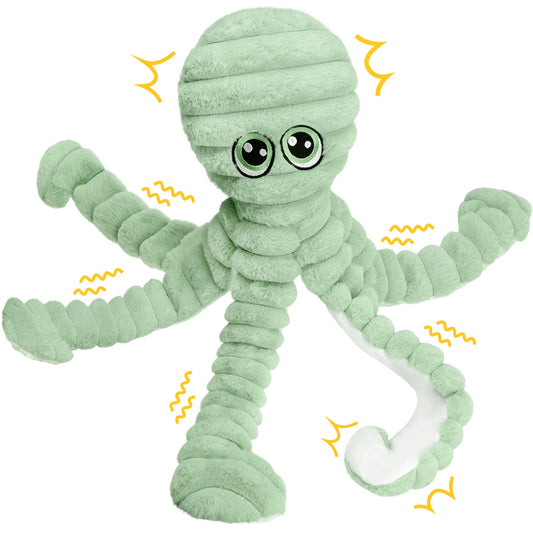 Octopus Design Squeaky Plush Dog Chew Toy Interactive