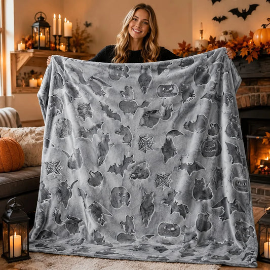 Rexeo Soft Fleece Throw Blanket Featuring Whimsical Print