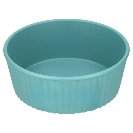 Round Plastic Pet Bowl Featuring Embossed Bone Design For Pets