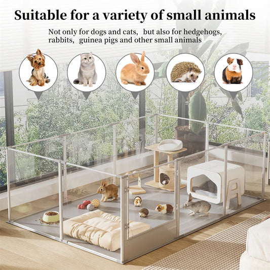 BINGOPAW Clear Acrylic Dog Playpen Waterproof Exercise Fence