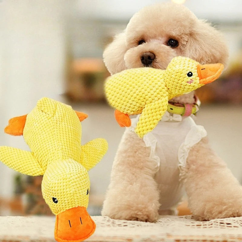 Plush Fleece Chew Toy Bite Resistant Teeth Grinding Duck Dog Toy