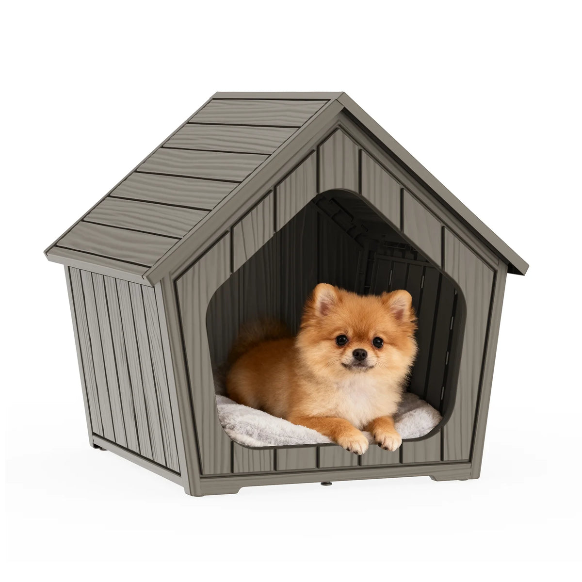 Plastic Gable Roof Pet House Waterproof Ventilated Dog Shelter