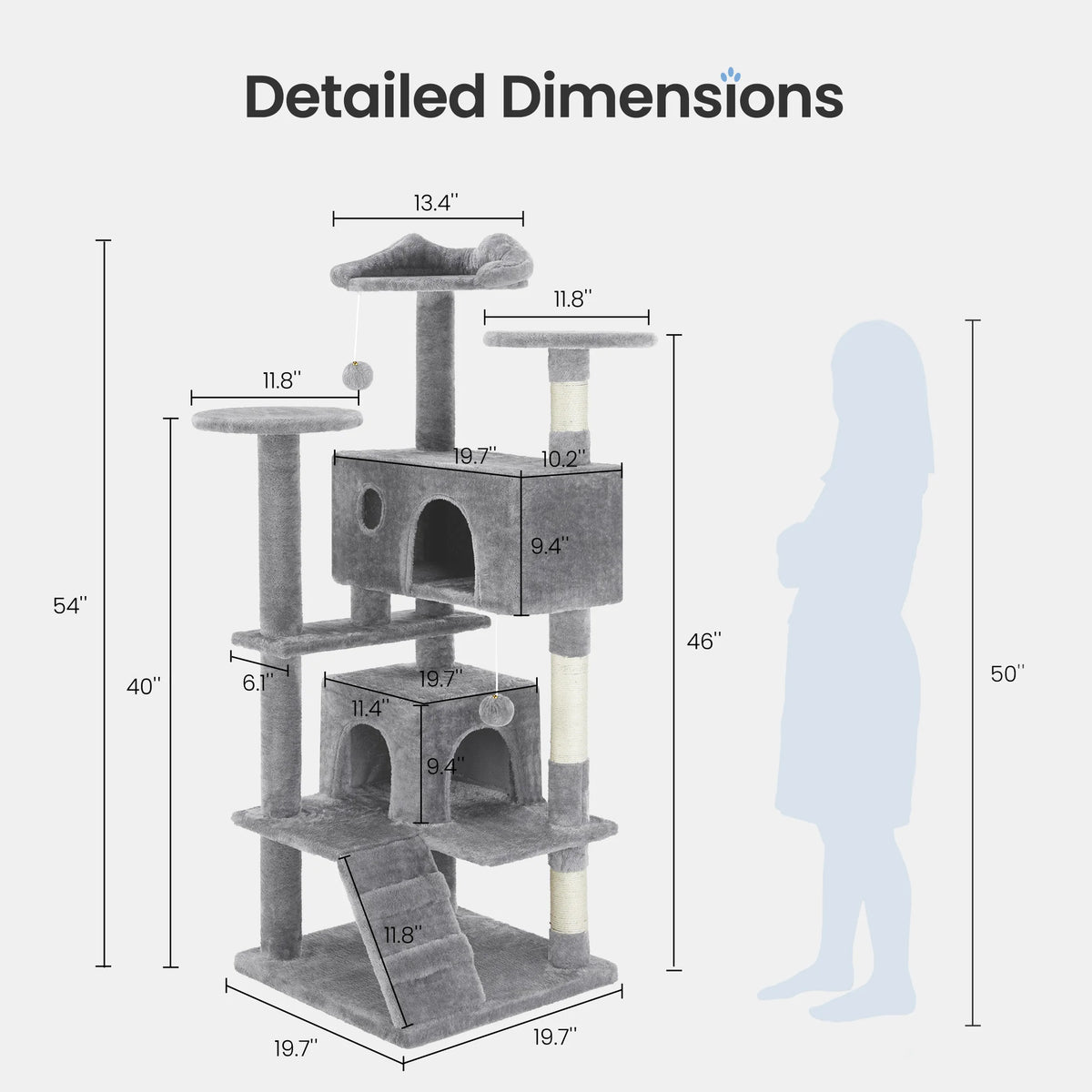 MCQ Multilayer Cat Tree Tower With Sisal Scratching Condo