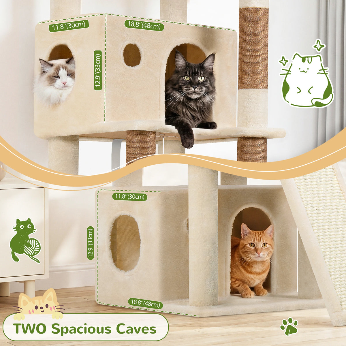 Globlazer Multi Level Cat Tree With Hammocks And Scratching Posts