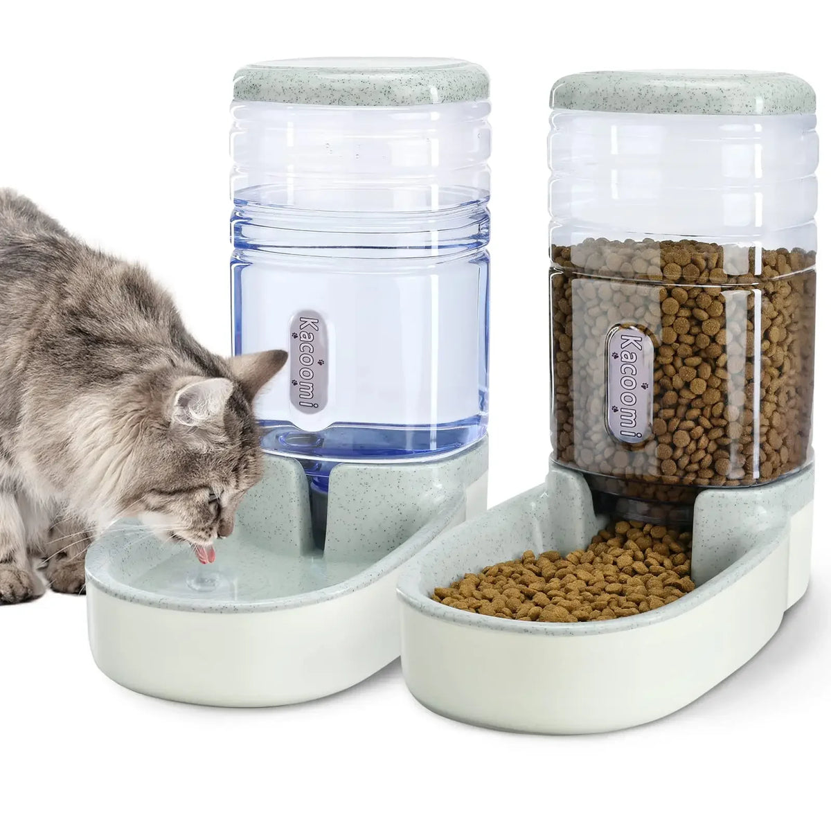 Automatic Dog And Cat Feeder With Gravity Water Dispenser Set