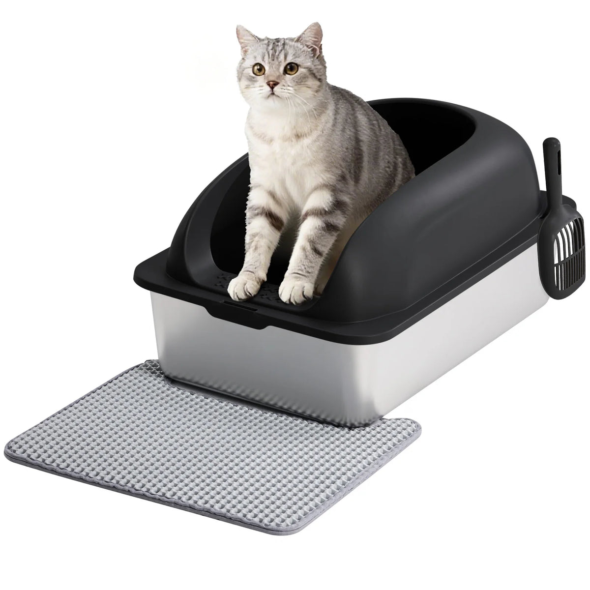 Stainless Steel Cat Litter Box With Lid And Easy Cleaning