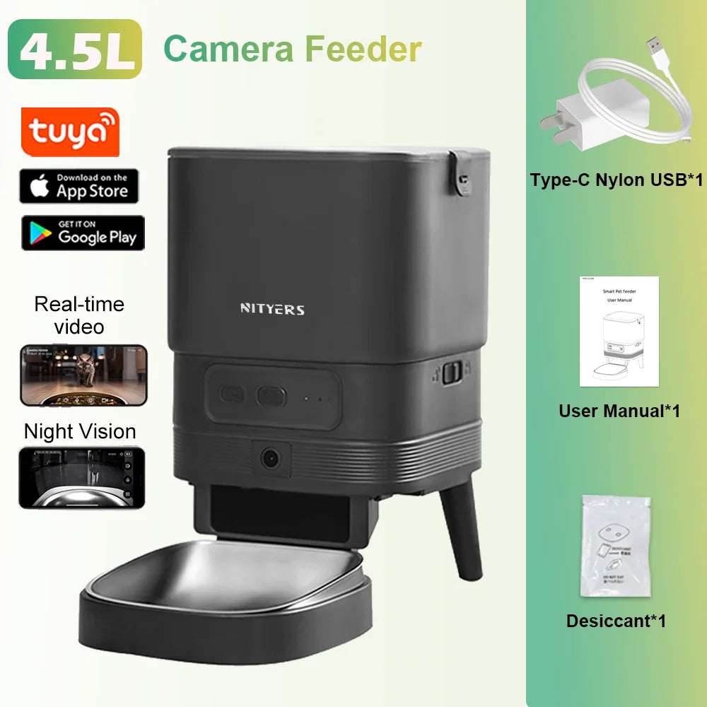 Nityers Automatic Pet Feeder With Stainless Steel Bowl