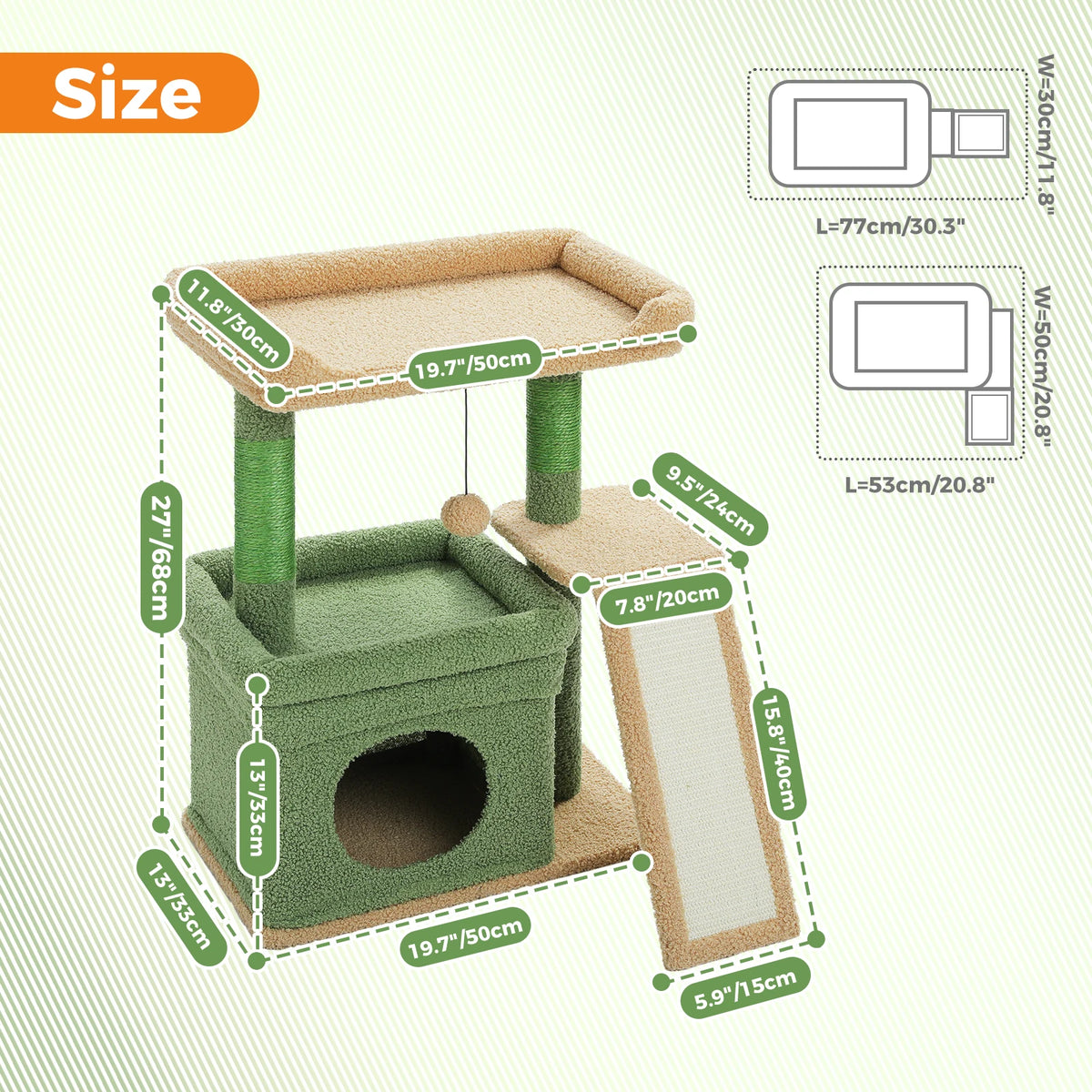 PAWZ Road Three Tier Indoor Cat Tree With Sisal Posts