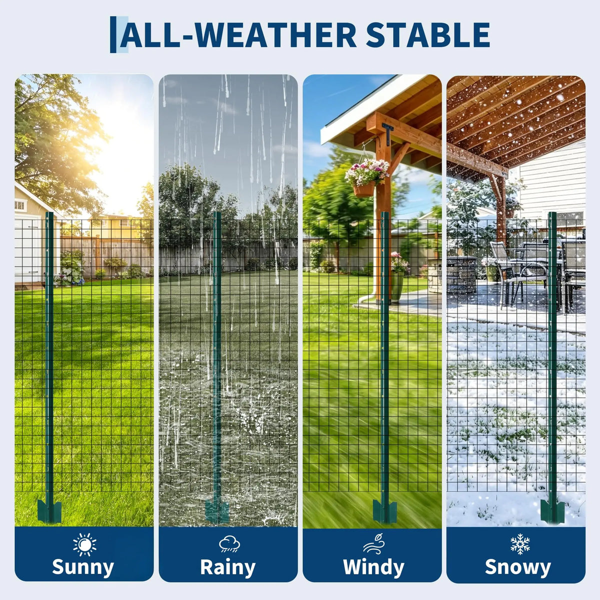 HiMiss No Dig Rustproof Steel U Fence Posts With Ties