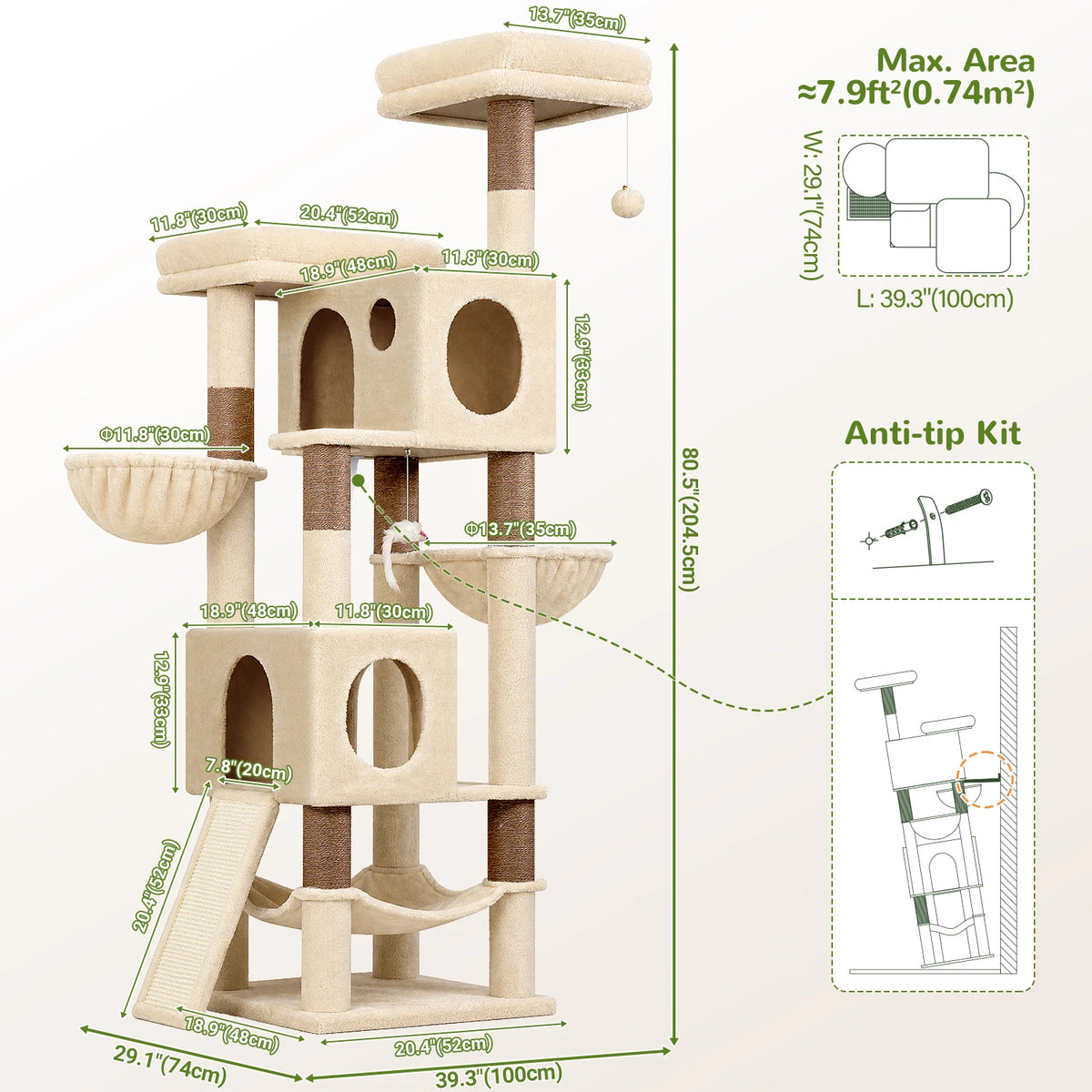 Globlazer Multi Level Cat Tree With Condos And Scratching Posts