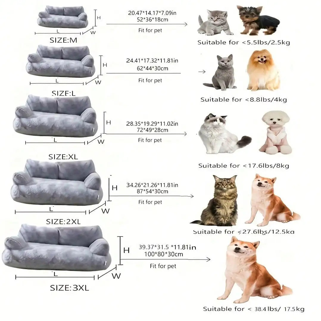 Plush Cat Sofa Bed Featuring Durable Support Frame