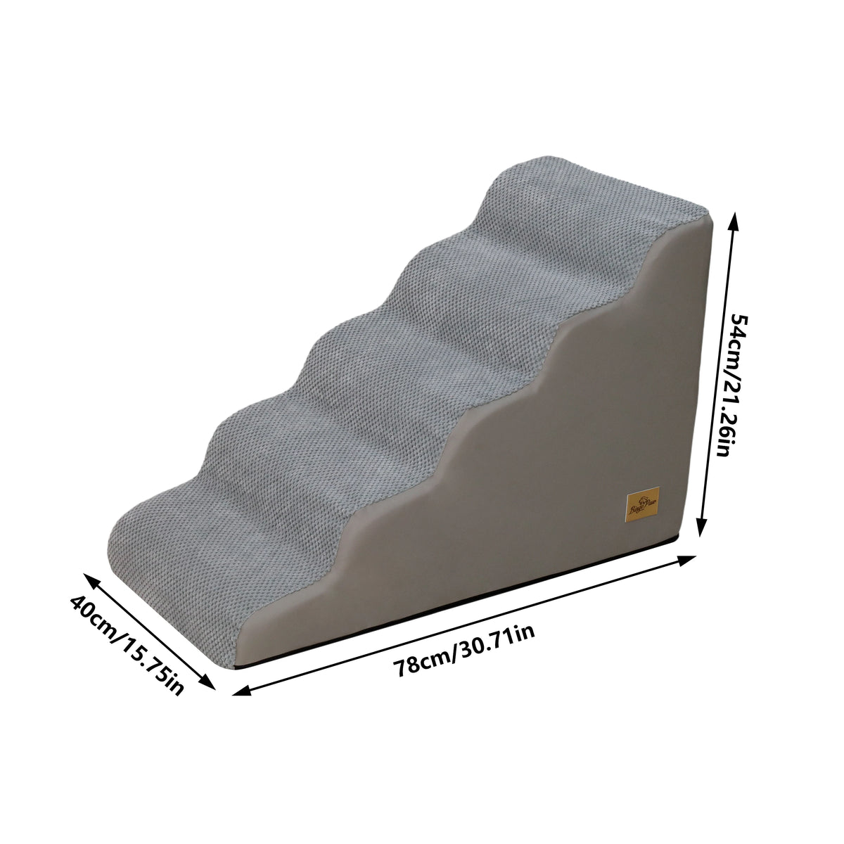 Curved Small Dog Stairs With Removable Cover For Bed Or Couch