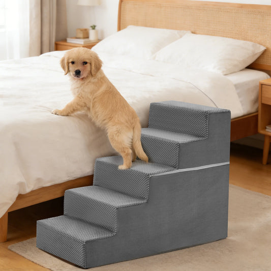 Indoor Foam Pet Stairs With Curved Step Design For Dogs
