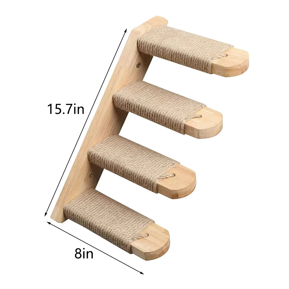 CWV Wall Mounted Cat Bridge With Sisal Climbing Steps