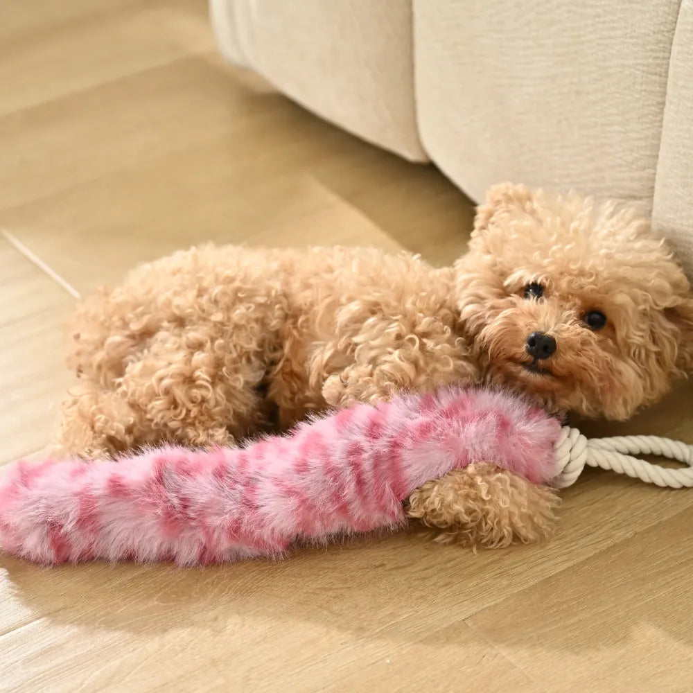 15PCS/Carton 3 Colors Mixed Plush Dog Tug Toy with Cotton Rope Durable Interactive Chew Pull Toy for Small Medium Dogs Pet Supplies Wholesale