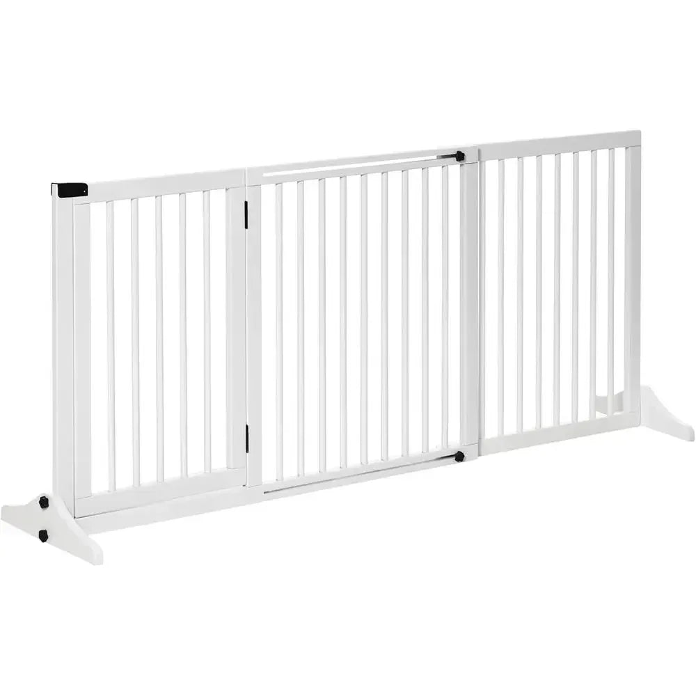 Expandable Wooden Pet Gate With Lockable Safety Barrier
