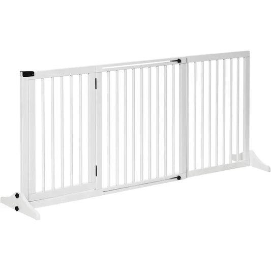 Expandable Wooden Pet Gate With Lockable Safety Barrier
