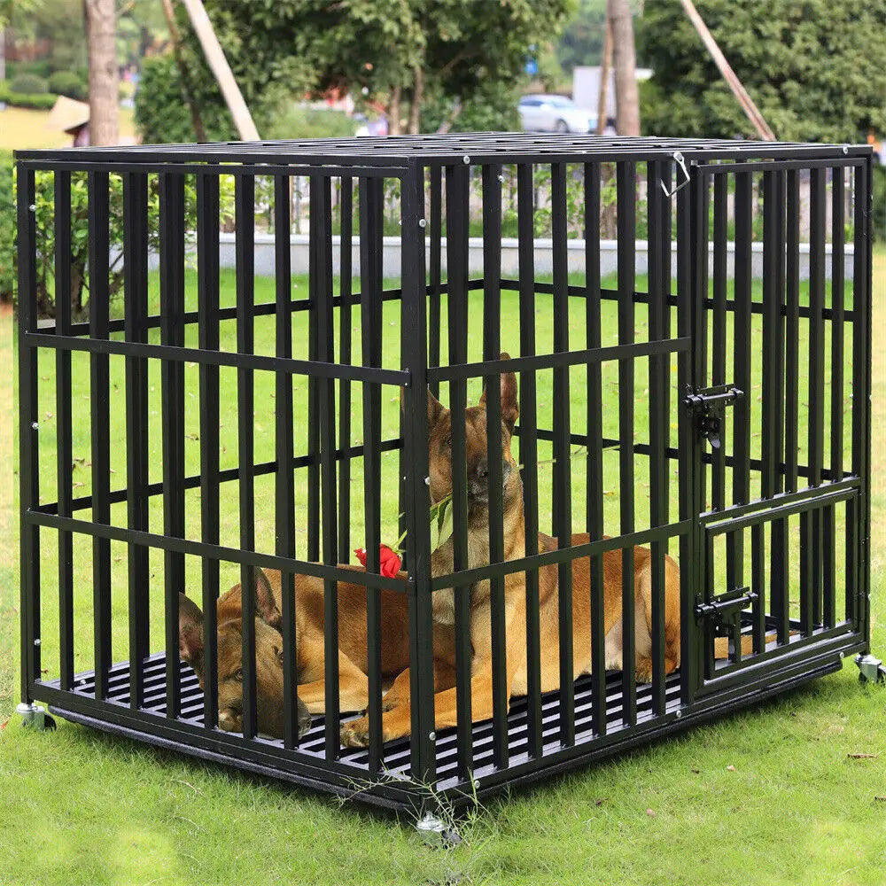 Bingopaw Heavy Duty Metal Dog Crate With Four Wheels