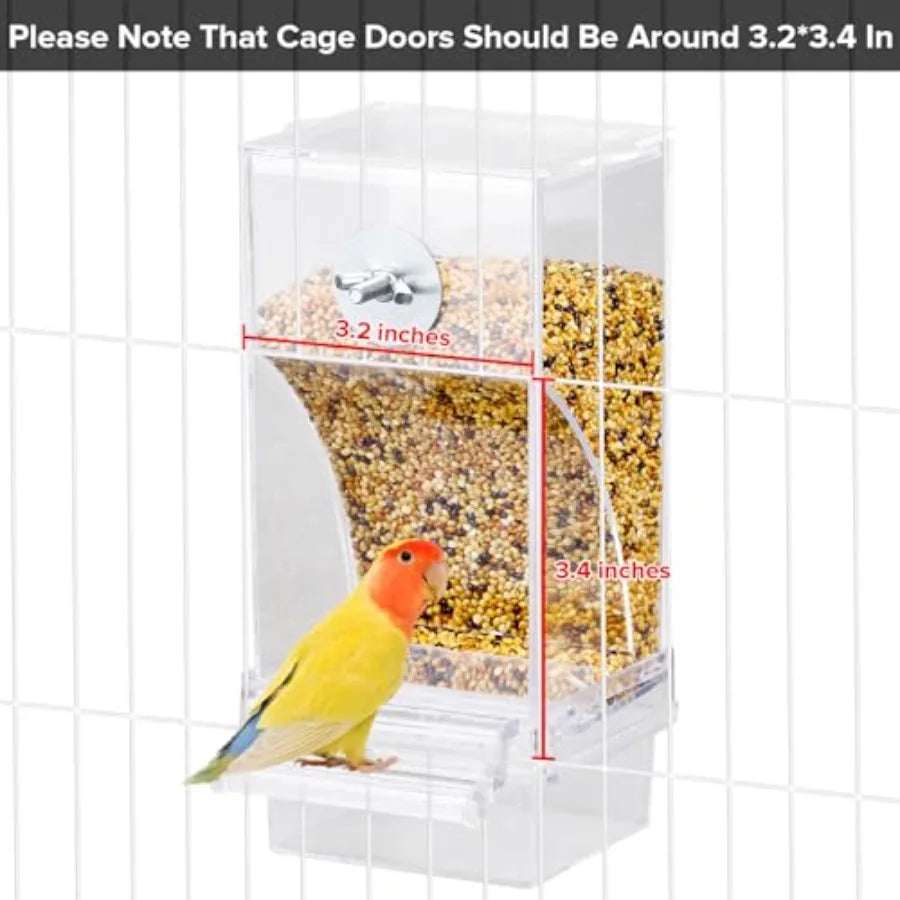 Automatic No Mess Bird Feeder Water Dispenser Set For Parakeets